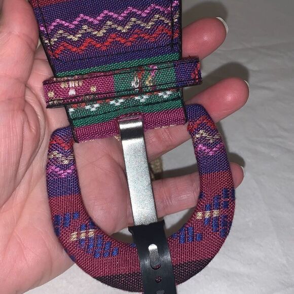 NWT Woven Jute Aztec Wide Stretch Belt S/M - Picture 6 of 8